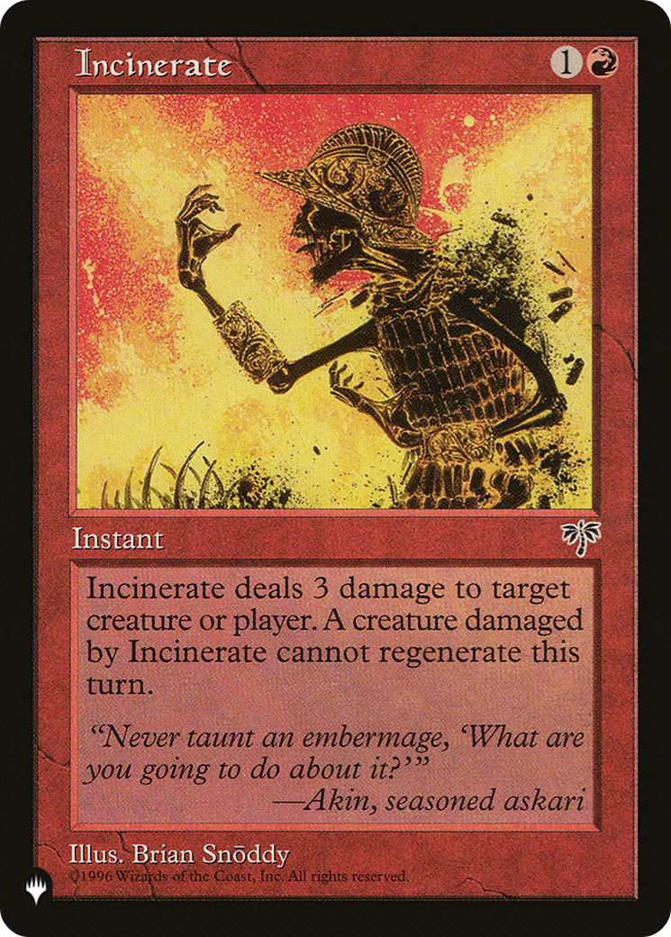 Incinerate [The List] | Dumpster Cat Games