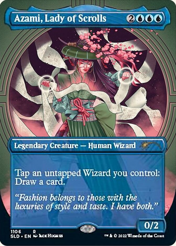 Azami, Lady of Scrolls (Borderless) [Secret Lair Drop Series] | Dumpster Cat Games
