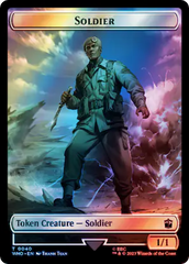 Soldier // Beast Double-Sided Token (Surge Foil) [Doctor Who Tokens] | Dumpster Cat Games
