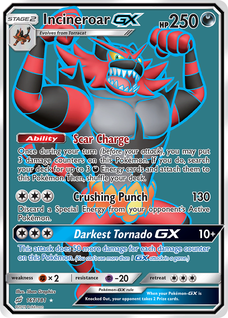 Incineroar GX (167/181) [Sun & Moon: Team Up] | Dumpster Cat Games