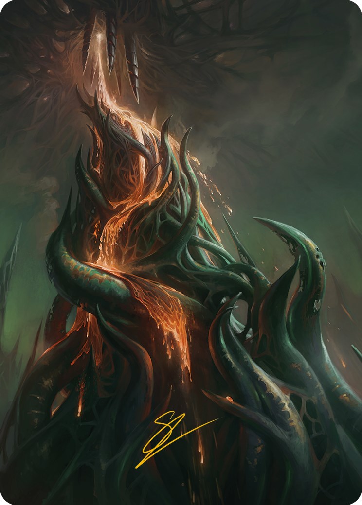 Copperline Gorge Art Card (Gold-Stamped Signature) [Phyrexia: All Will Be One Art Series] | Dumpster Cat Games