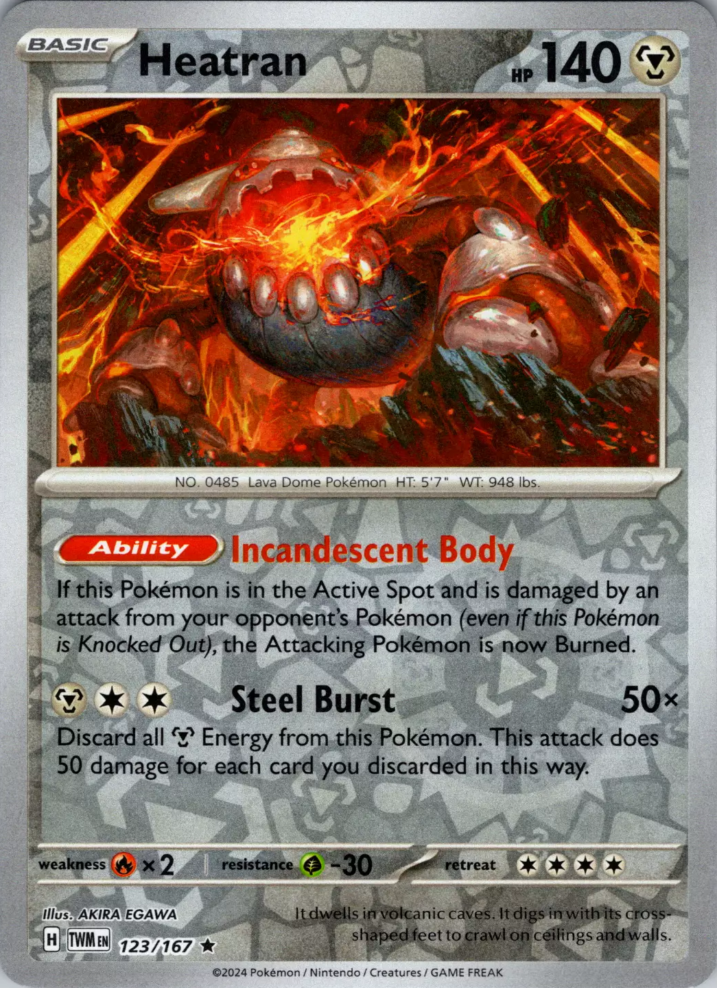 Heatran (123/167) [Scarlet & Violet: Twilight Masquerade] | Dumpster Cat Games