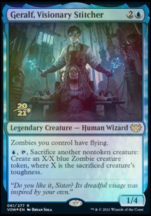 Geralf, Visionary Stitcher [Innistrad: Crimson Vow Prerelease Promos] | Dumpster Cat Games