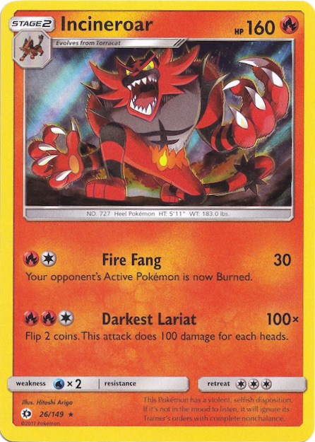 Incineroar (26/149) (Water Web Holo) [Sun & Moon: Base Set] | Dumpster Cat Games
