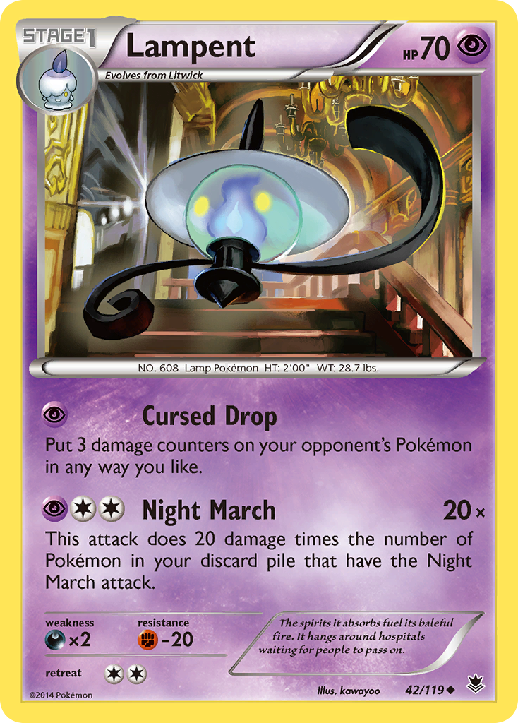 Lampent (42/119) [XY: Phantom Forces] | Dumpster Cat Games