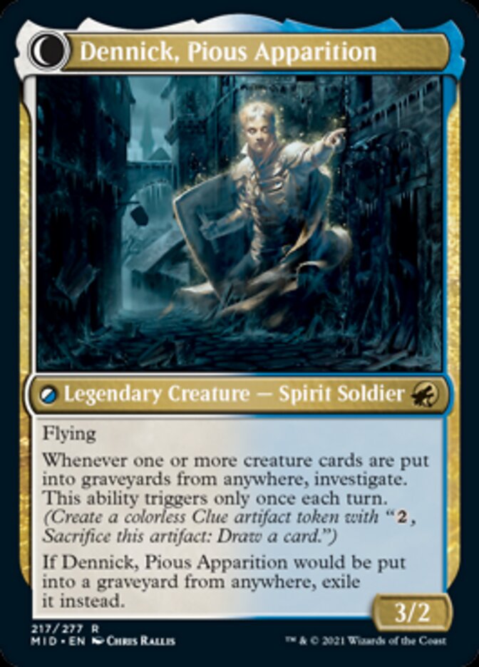 Dennick, Pious Apprentice // Dennick, Pious Apparition [Innistrad: Midnight Hunt] | Dumpster Cat Games
