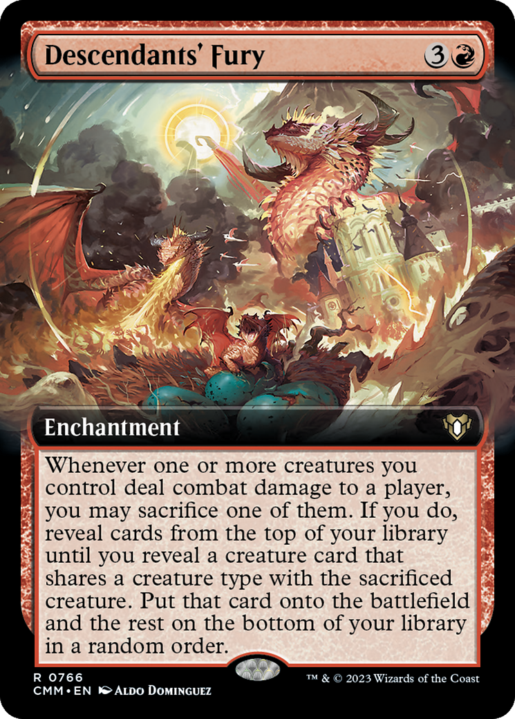 Descendants' Fury (Extended Art) [Commander Masters] | Dumpster Cat Games