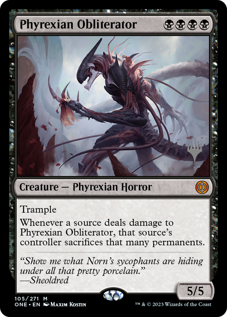 Phyrexian Obliterator (Promo Pack) [Phyrexia: All Will Be One Promos] | Dumpster Cat Games