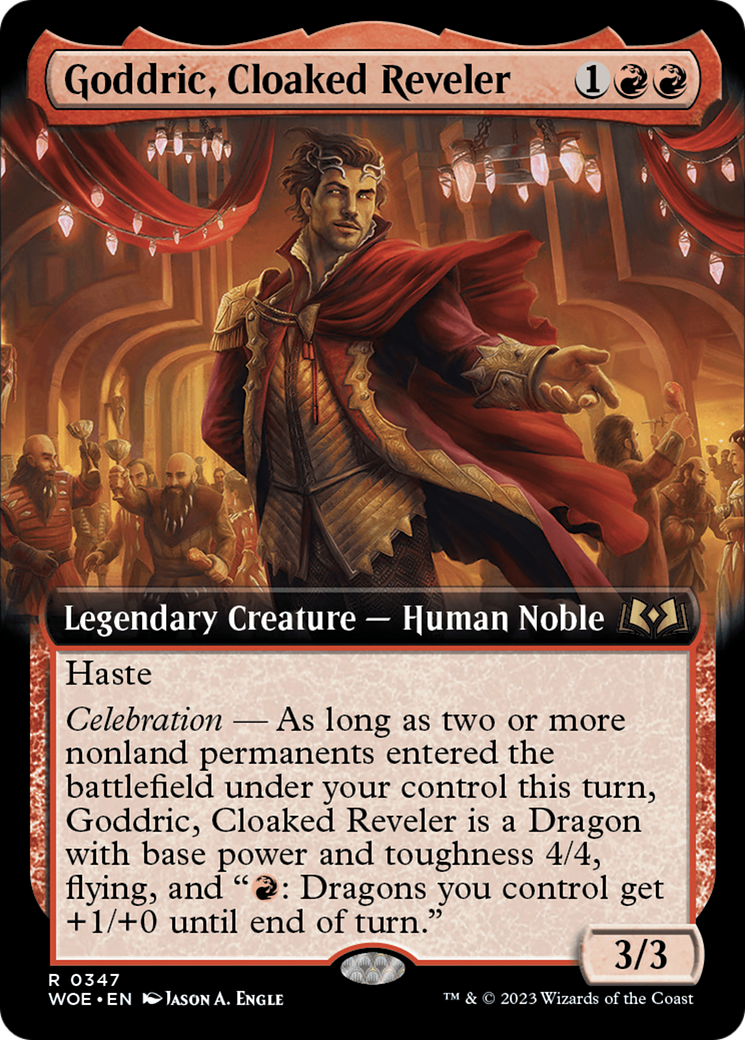Goddric, Cloaked Reveler (Extended Art) [Wilds of Eldraine] | Dumpster Cat Games