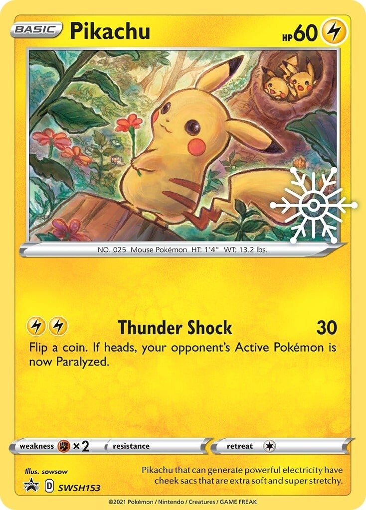 Pikachu (SWSH153) (Holiday Calendar) [Sword & Shield: Black Star Promos] | Dumpster Cat Games