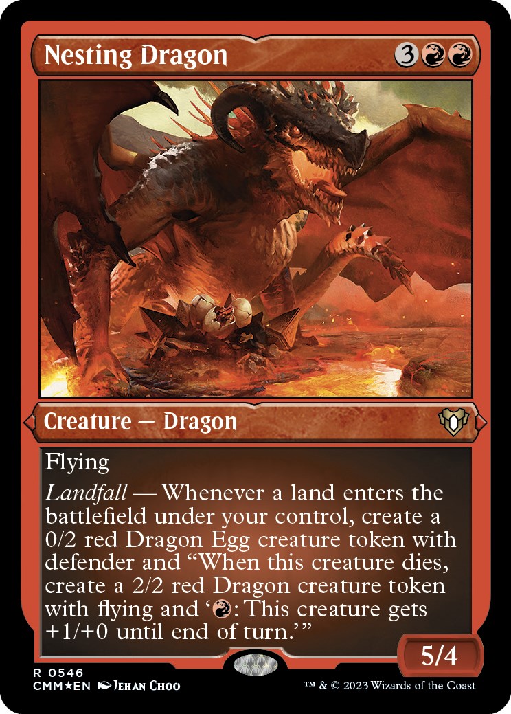 Nesting Dragon (Foil Etched) [Commander Masters] | Dumpster Cat Games