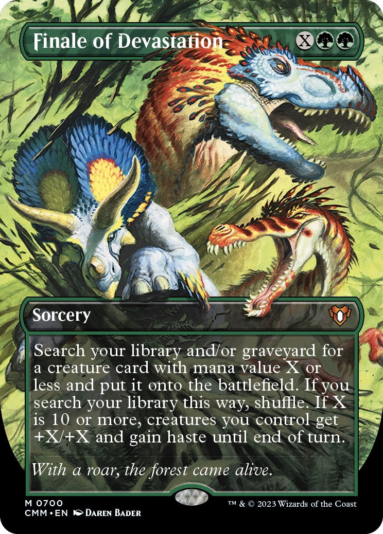 Finale of Devastation (Borderless Alternate Art) [Commander Masters] | Dumpster Cat Games