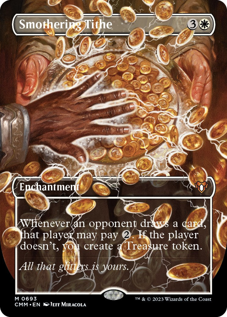 Smothering Tithe (Borderless Alternate Art) [Commander Masters] | Dumpster Cat Games