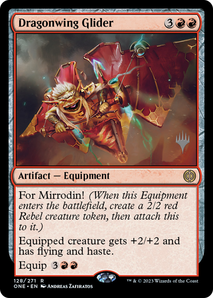 Dragonwing Glider (Promo Pack) [Phyrexia: All Will Be One Promos] | Dumpster Cat Games
