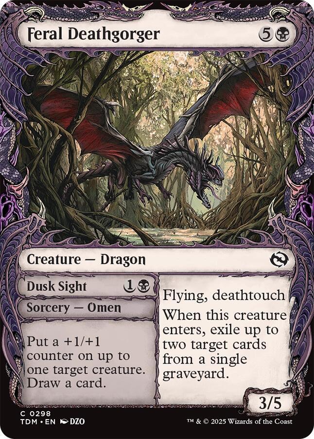 Feral Deathgorger (Showcase) [Tarkir: Dragonstorm] | Dumpster Cat Games