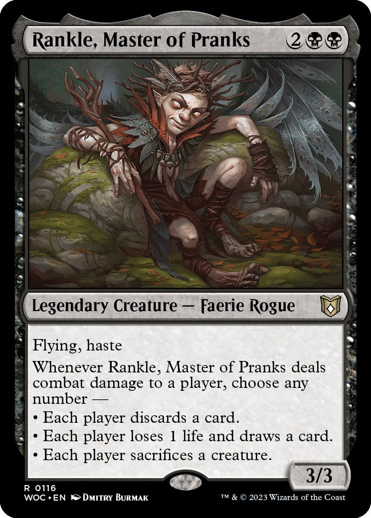 Rankle, Master of Pranks [Wilds of Eldraine Commander] | Dumpster Cat Games
