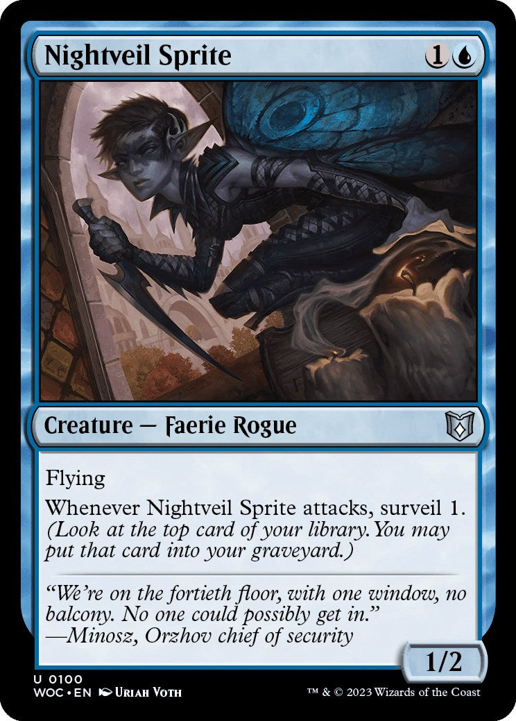 Nightveil Sprite [Wilds of Eldraine Commander] | Dumpster Cat Games