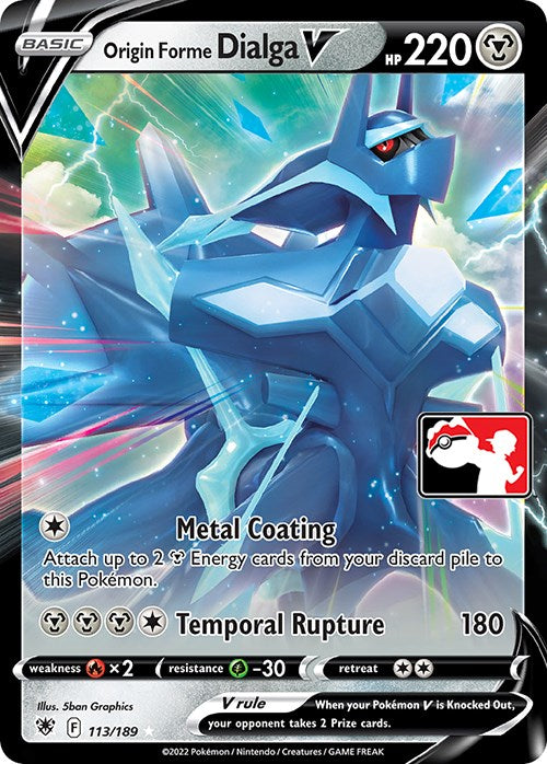 Origin Forme Dialga V (113/189) [Prize Pack Series Three] | Dumpster Cat Games