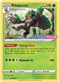 Rillaboom (SWSH006) (Staff Prerelease Promo) [Sword & Shield: Black Star Promos] | Dumpster Cat Games