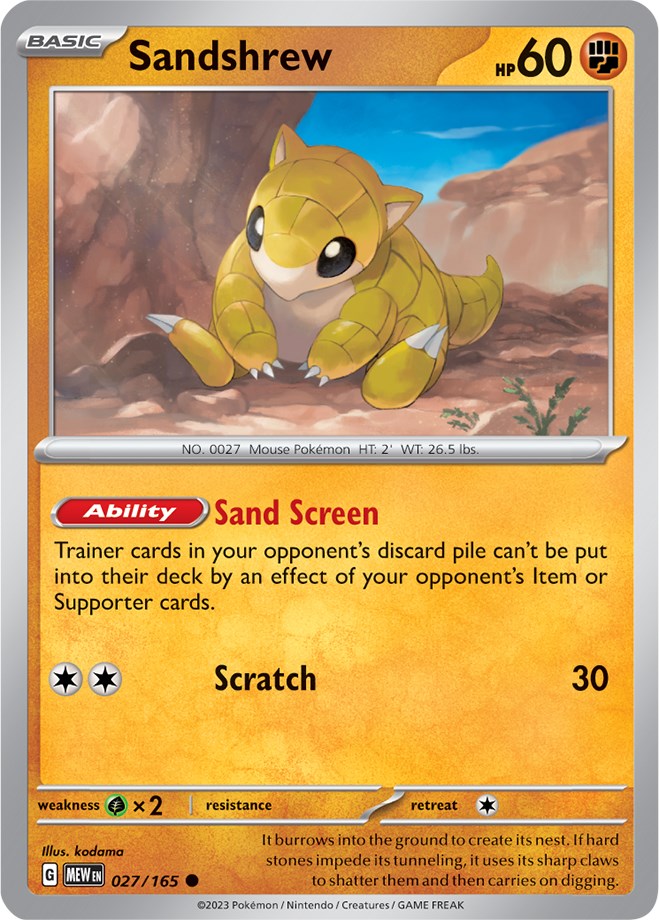 Sandshrew (027/165) [Scarlet & Violet 151] | Dumpster Cat Games