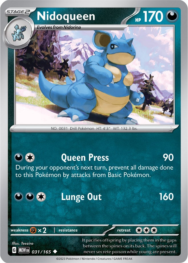 Nidoqueen (031/165) [Scarlet & Violet 151] | Dumpster Cat Games