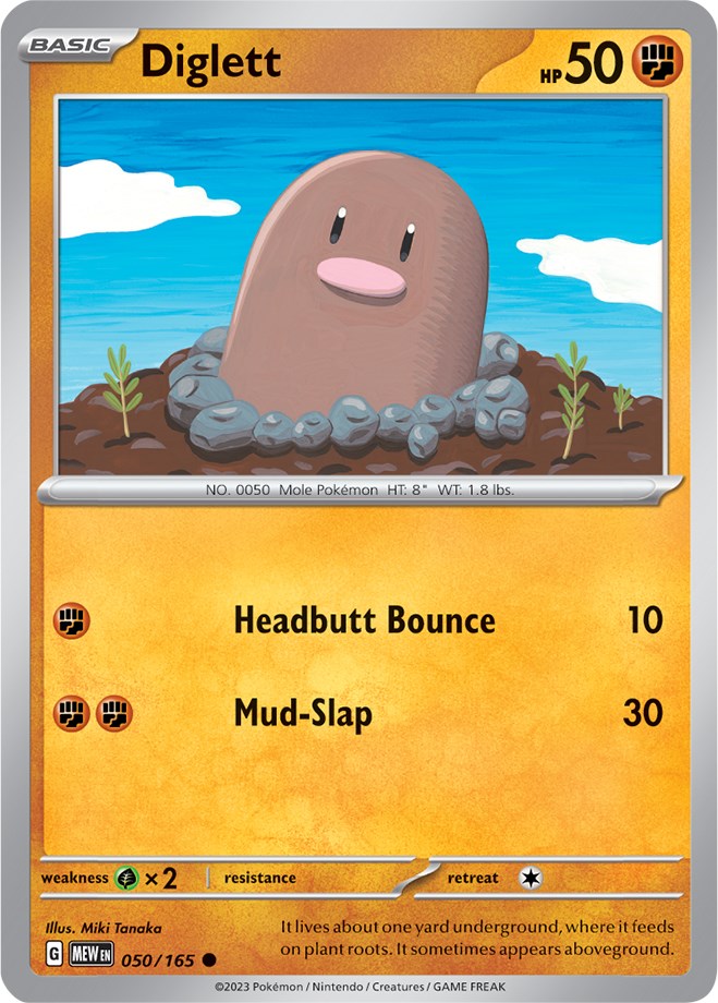 Diglett (050/165) [Scarlet & Violet 151] | Dumpster Cat Games