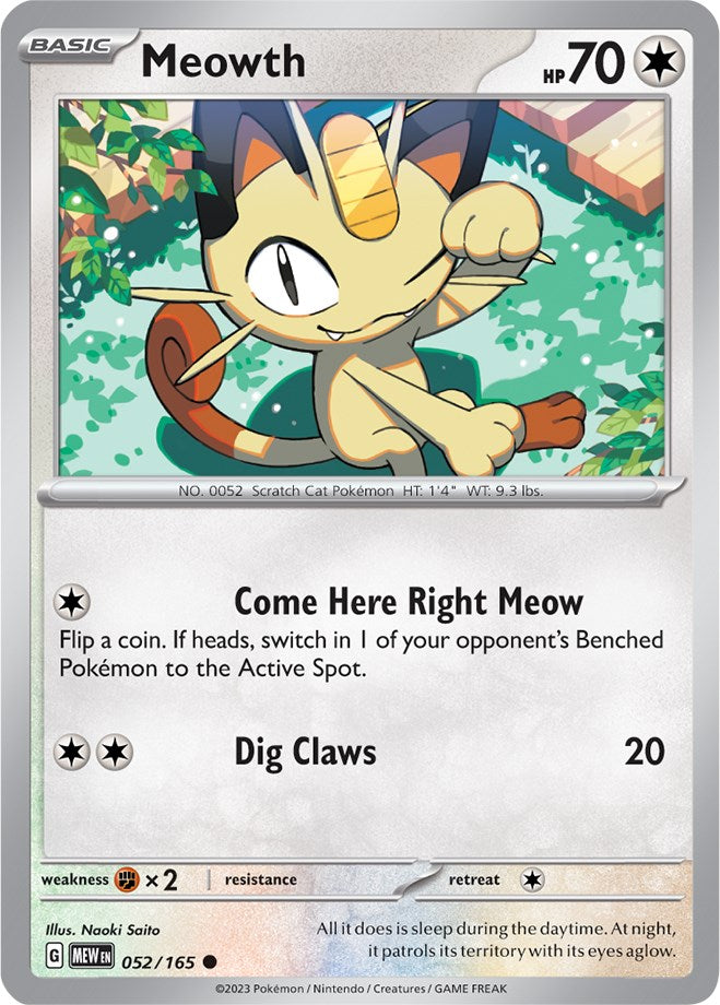 Meowth (052/165) [Scarlet & Violet 151] | Dumpster Cat Games