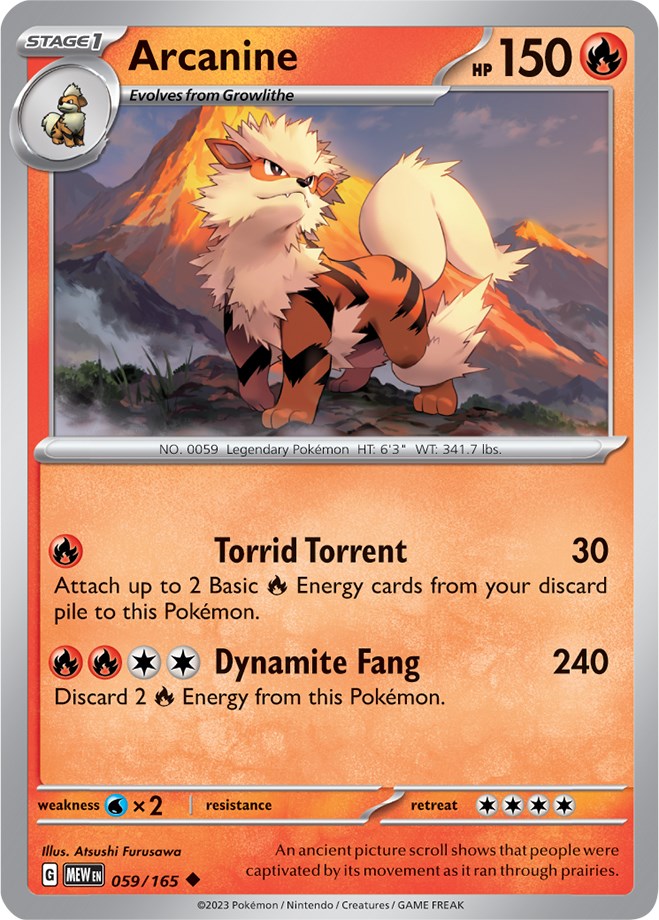 Arcanine (059/165) [Scarlet & Violet 151] | Dumpster Cat Games