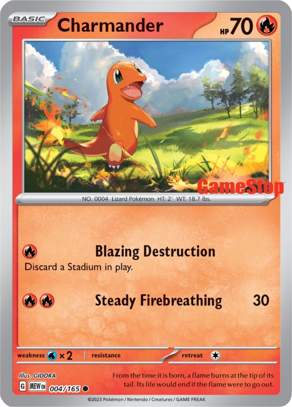 Charmander (004/165) (GameStop Exclusive) [Scarlet & Violet 151] | Dumpster Cat Games