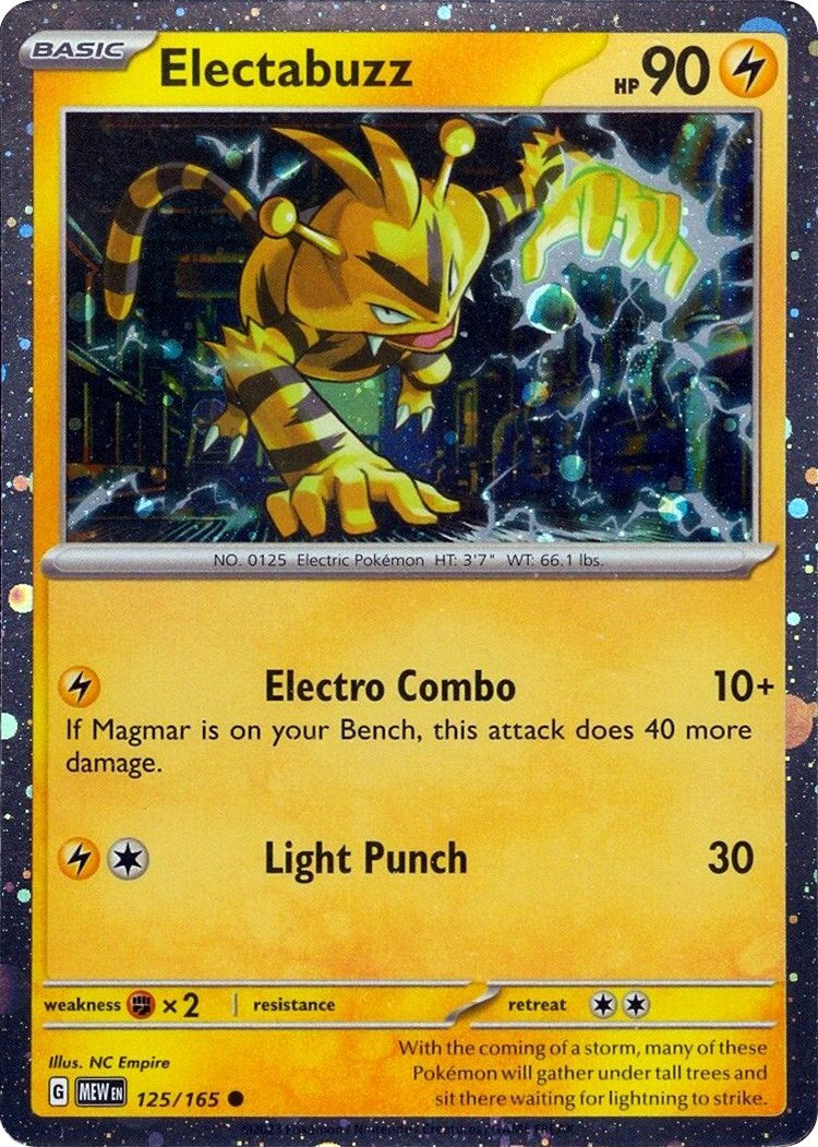 Electabuzz (125/165) (Cosmos Holo) [Miscellaneous Cards] | Dumpster Cat Games