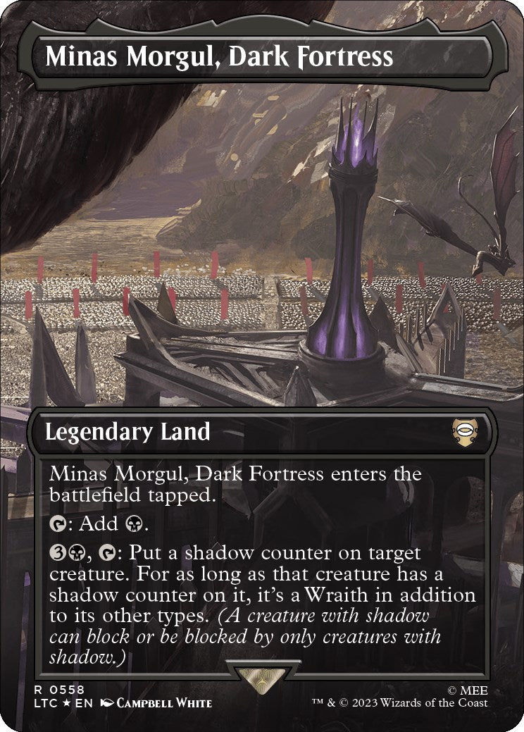 Minas Morgul, Dark Fortress (Borderless) (Surge Foil) [The Lord of the Rings: Tales of Middle-Earth Commander] | Dumpster Cat Games
