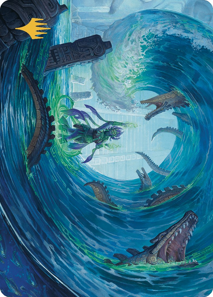 Wave Goodbye Art Card (Gold-Stamped Planeswalker Symbol) [The Lost Caverns of Ixalan Art Series] | Dumpster Cat Games