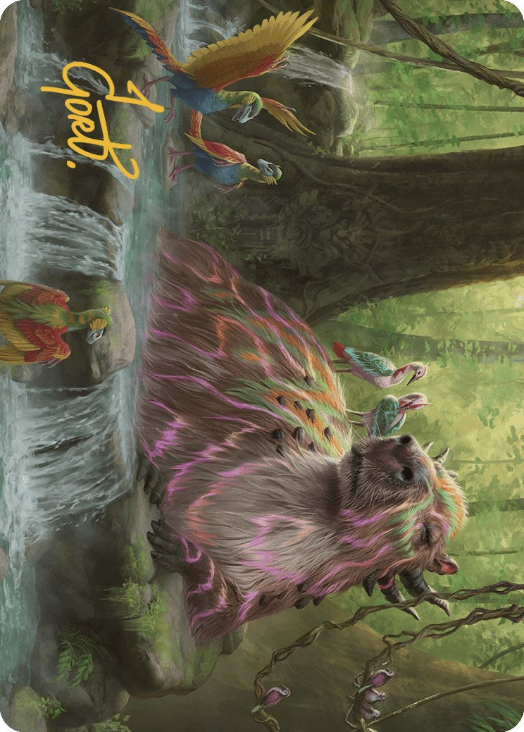 Basking Capybara Art Card (Gold-Stamped Signature) [The Lost Caverns of Ixalan Art Series] | Dumpster Cat Games