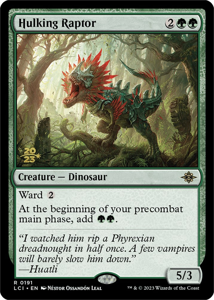 Hulking Raptor [The Lost Caverns of Ixalan Prerelease Cards] | Dumpster Cat Games