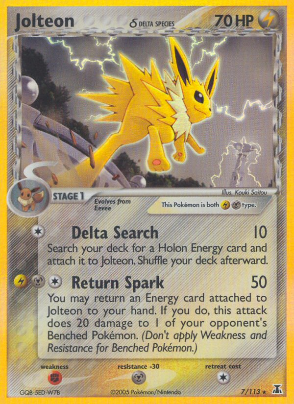 Jolteon (7/113) (Delta Species) [EX: Delta Species] | Dumpster Cat Games