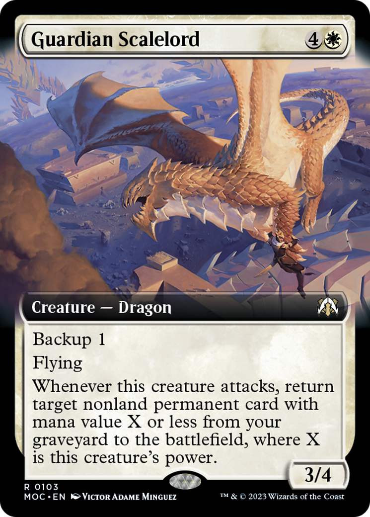Guardian Scalelord (Extended Art) [March of the Machine Commander] | Dumpster Cat Games