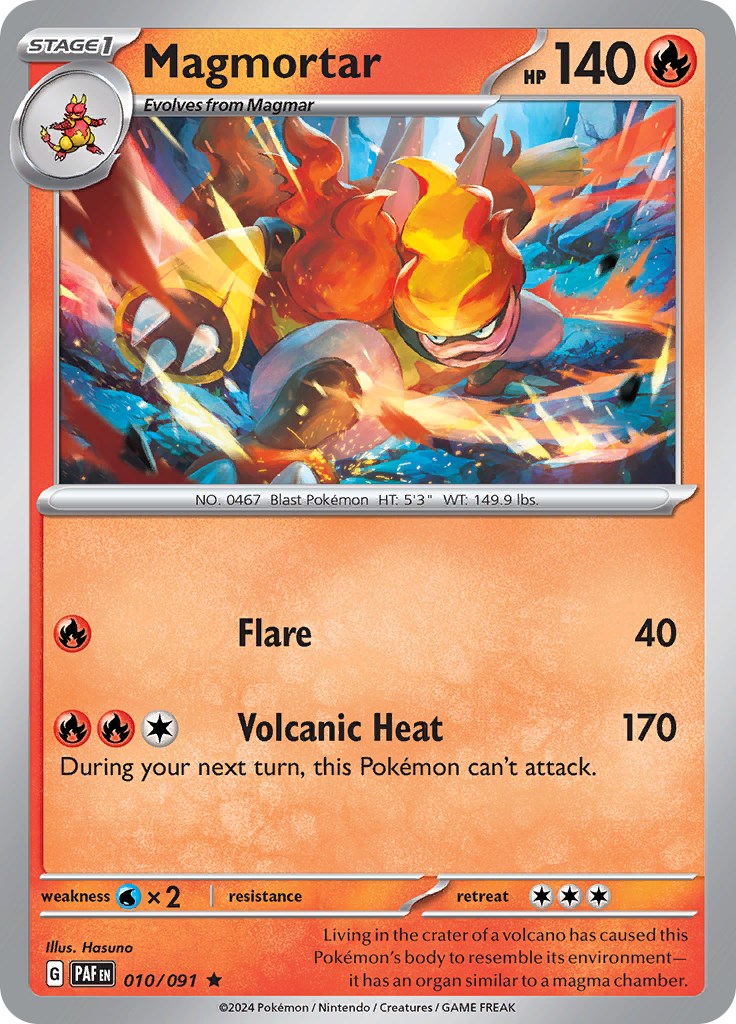 Magmortar (010/091) [Scarlet & Violet: Paldean Fates] | Dumpster Cat Games