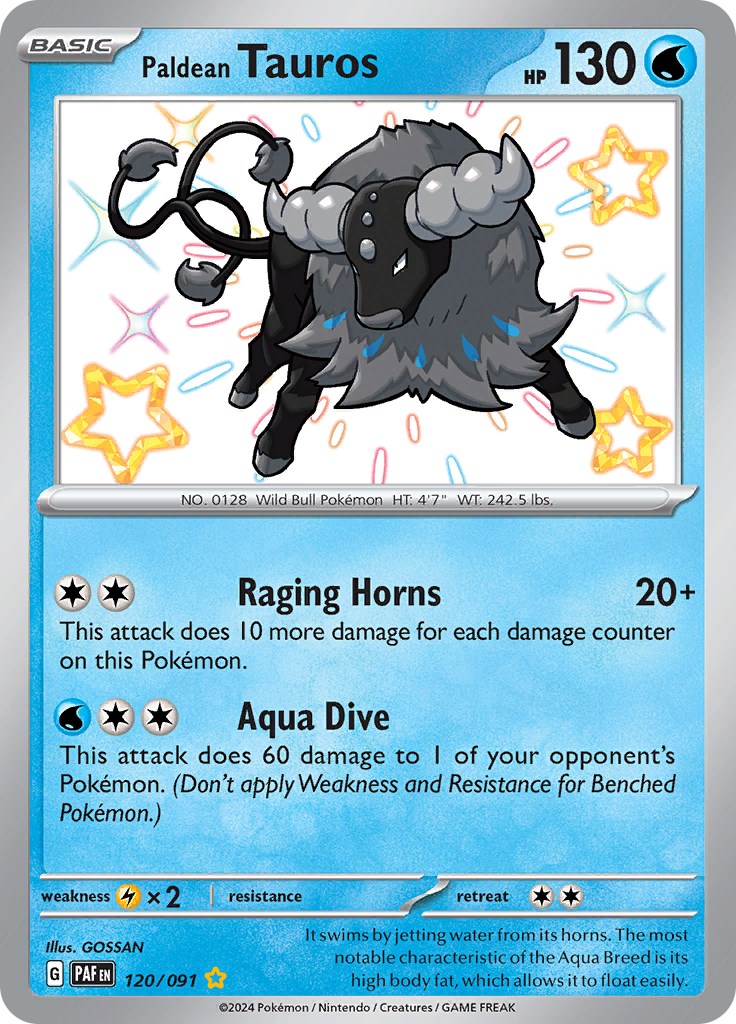 Paldean Tauros (120/091) [Scarlet & Violet: Paldean Fates] | Dumpster Cat Games