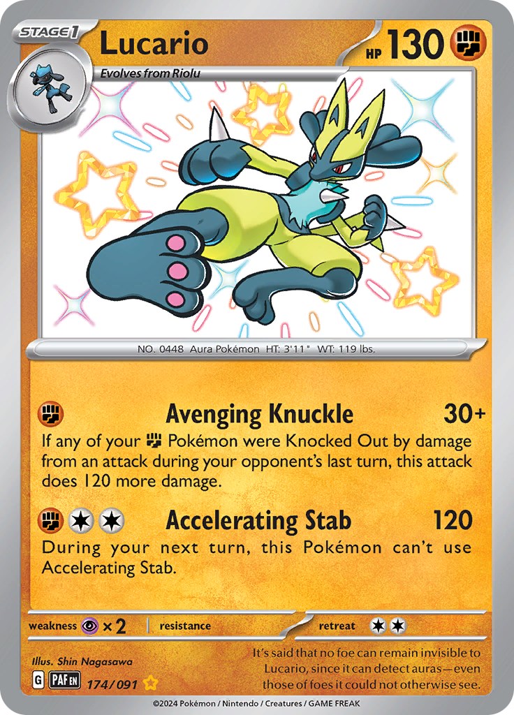 Lucario (174/091) [Scarlet & Violet: Paldean Fates] | Dumpster Cat Games