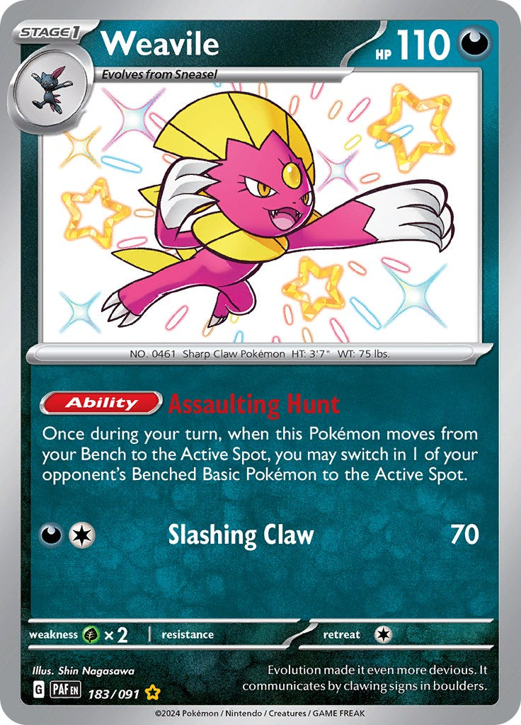 Weavile (183/091) [Scarlet & Violet: Paldean Fates] | Dumpster Cat Games