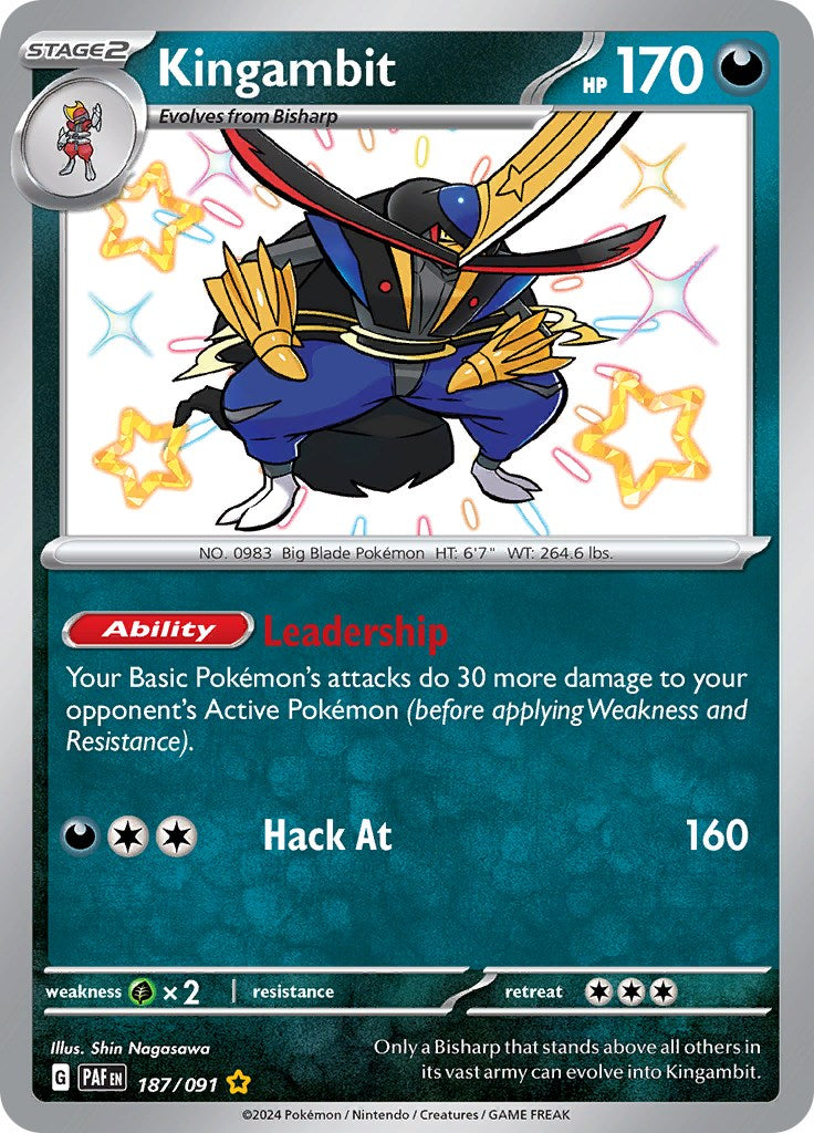Kingambit (187/091) [Scarlet & Violet: Paldean Fates] | Dumpster Cat Games
