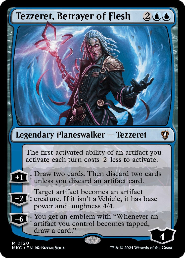 Tezzeret, Betrayer of Flesh [Murders at Karlov Manor Commander] | Dumpster Cat Games