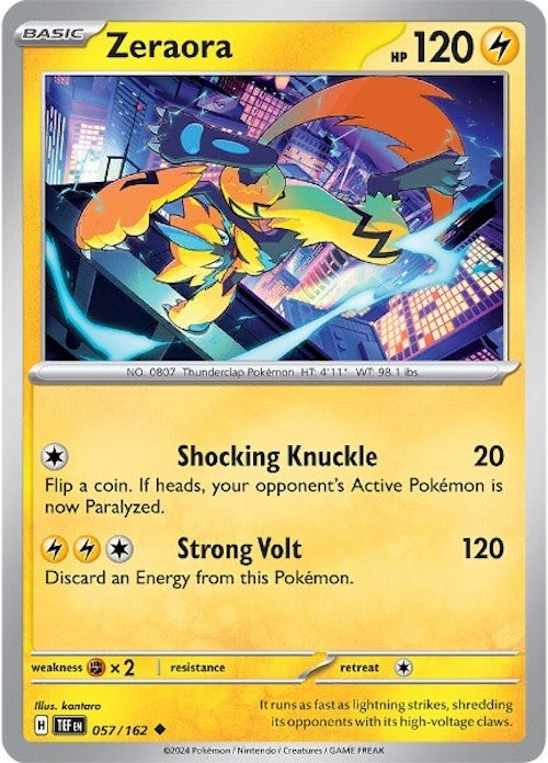 Zeraora (057/162) [Scarlet & Violet: Temporal Forces] | Dumpster Cat Games