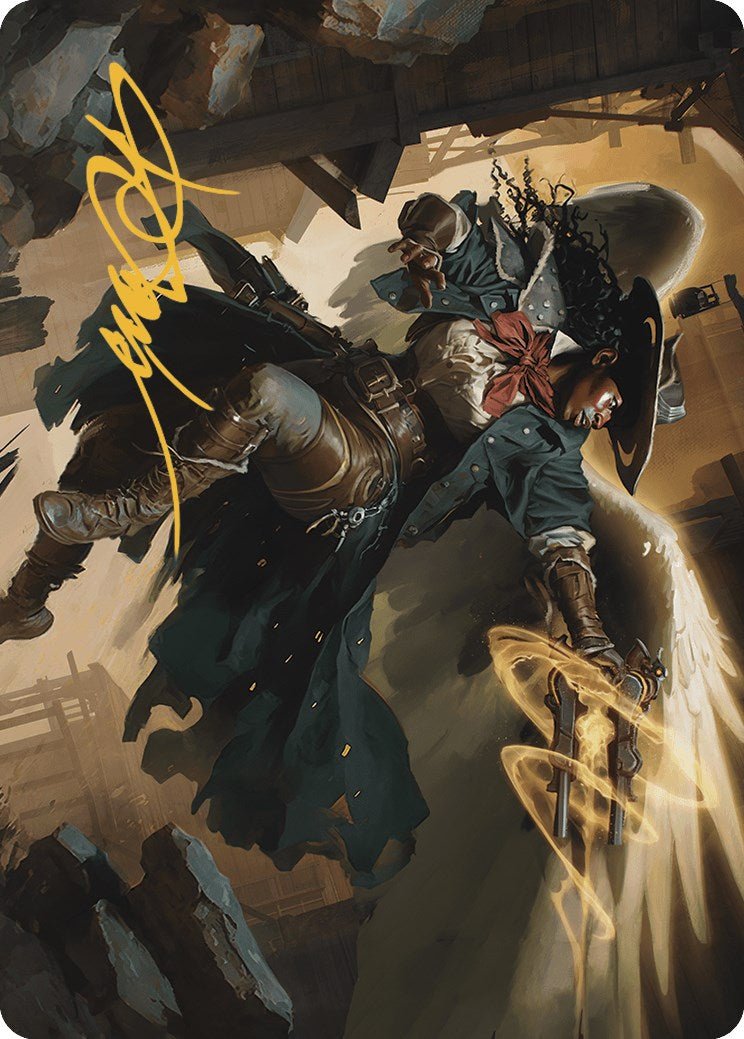 Archangel of Tithes Art Card (Gold-Stamped Signature) [Outlaws of Thunder Junction Art Series] | Dumpster Cat Games