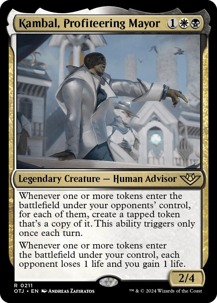 Kambal, Profiteering Mayor (Promo Pack) [Outlaws of Thunder Junction Promos] | Dumpster Cat Games