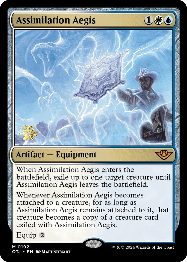 Assimilation Aegis [Outlaws of Thunder Junction Prerelease Promos] | Dumpster Cat Games