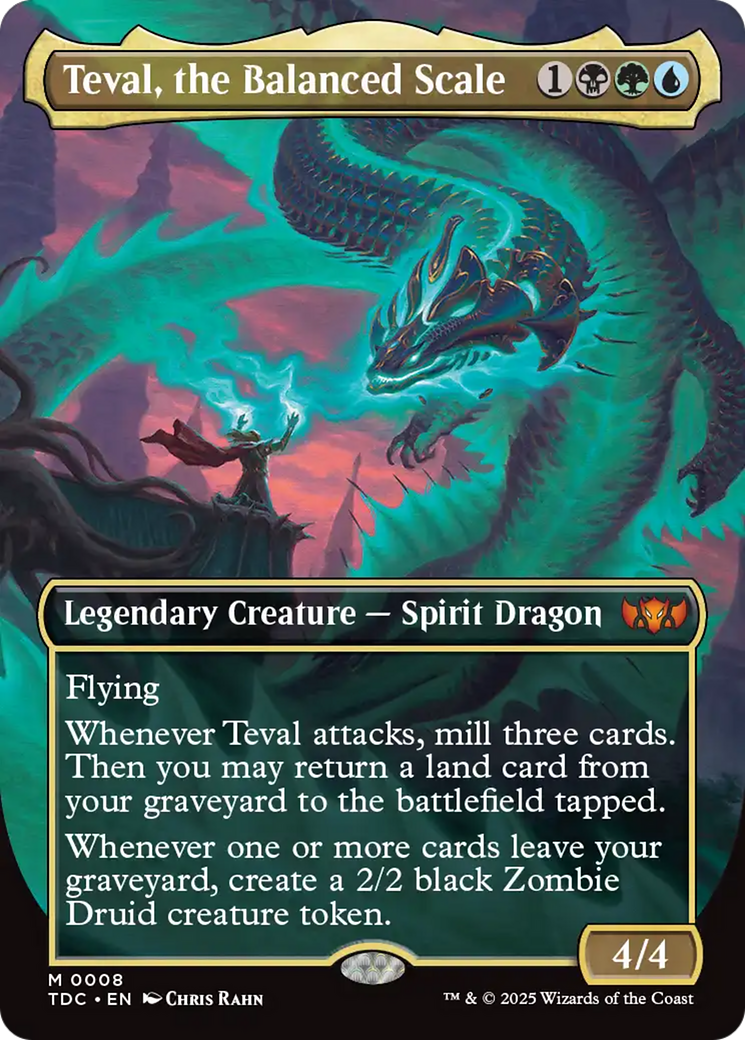 Teval, the Balanced Scale (Borderless) [Tarkir: Dragonstorm Commander] | Dumpster Cat Games
