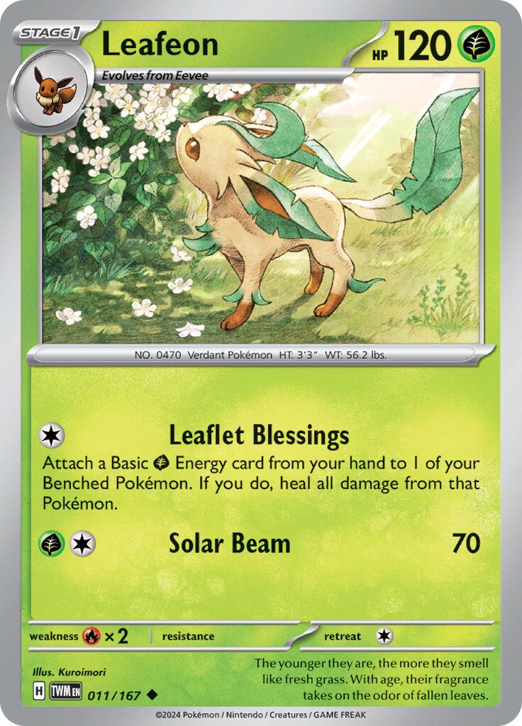 Leafeon (011/167) [Scarlet & Violet: Twilight Masquerade] | Dumpster Cat Games