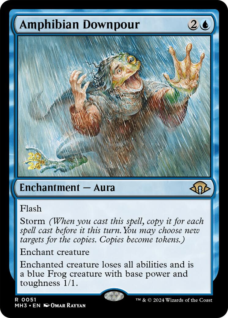 Amphibian Downpour [Modern Horizons 3 Prerelease Promos] | Dumpster Cat Games