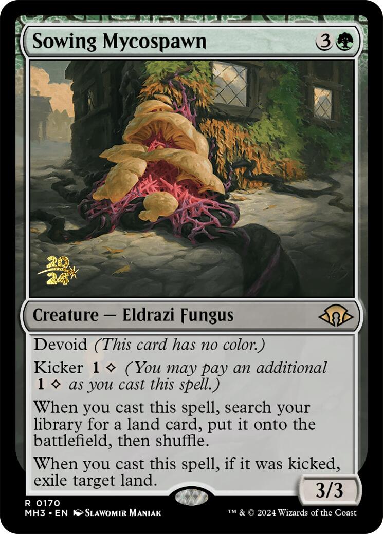 Sowing Mycospawn [Modern Horizons 3 Prerelease Promos] | Dumpster Cat Games